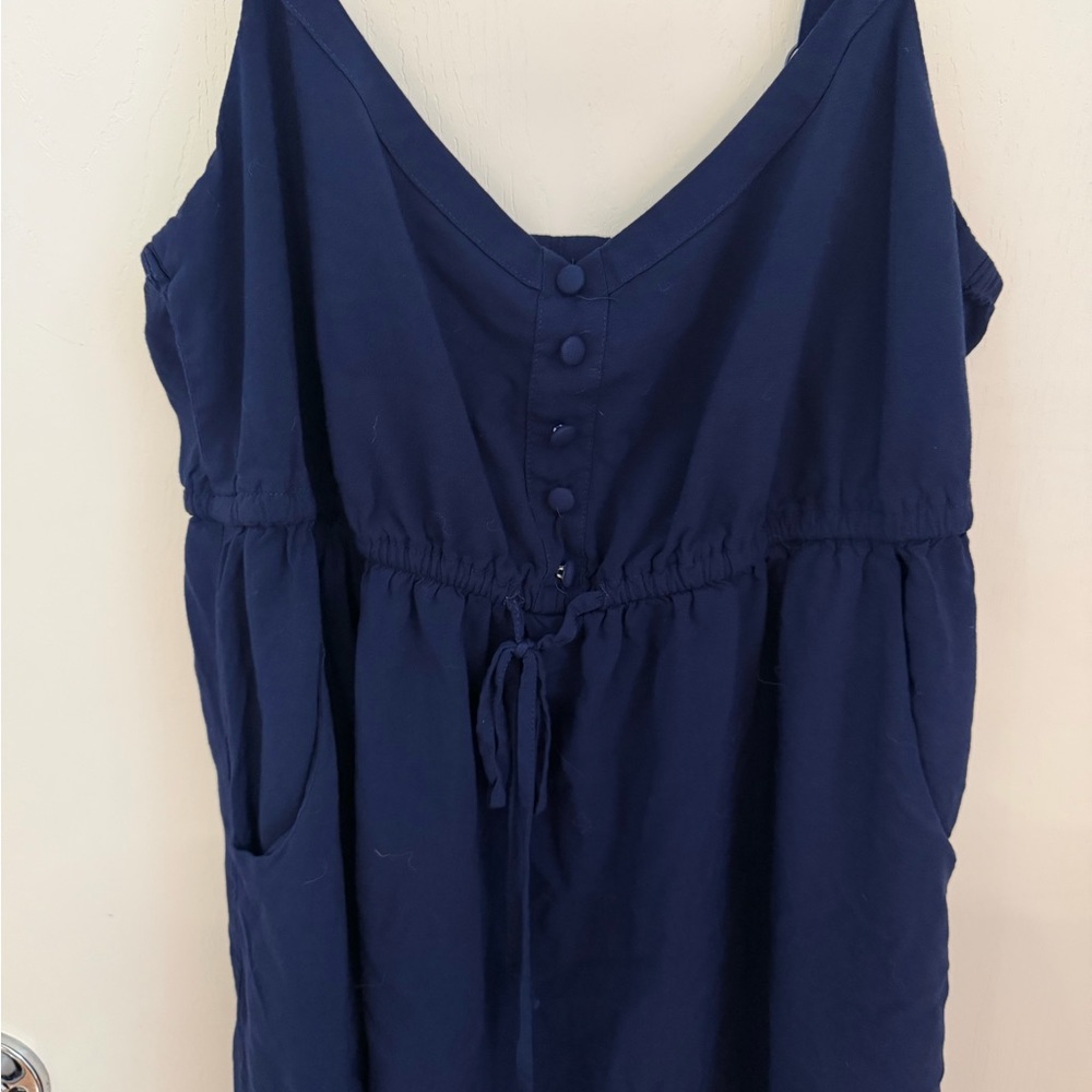 Torrid Deep Blue Buttoned Top - Picture 2 of 4